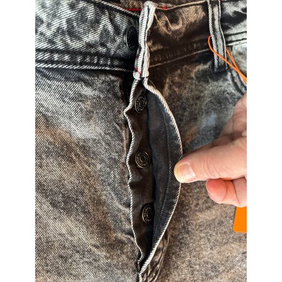 NWT Von Dutch Jeans Mens 40 Gray Acid Wash Black Logo Straight Leg 5 Pocket - Picture 6 of 13